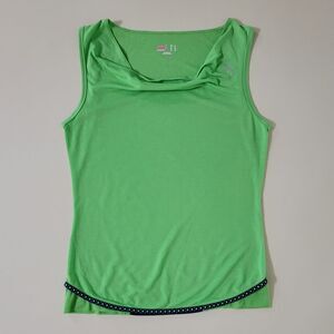 PUMA Women's Green Cowlneck Tank Top